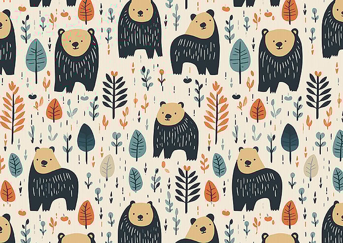 Bear Necessities, Spruce - Motorised Roman Blind - Image 7